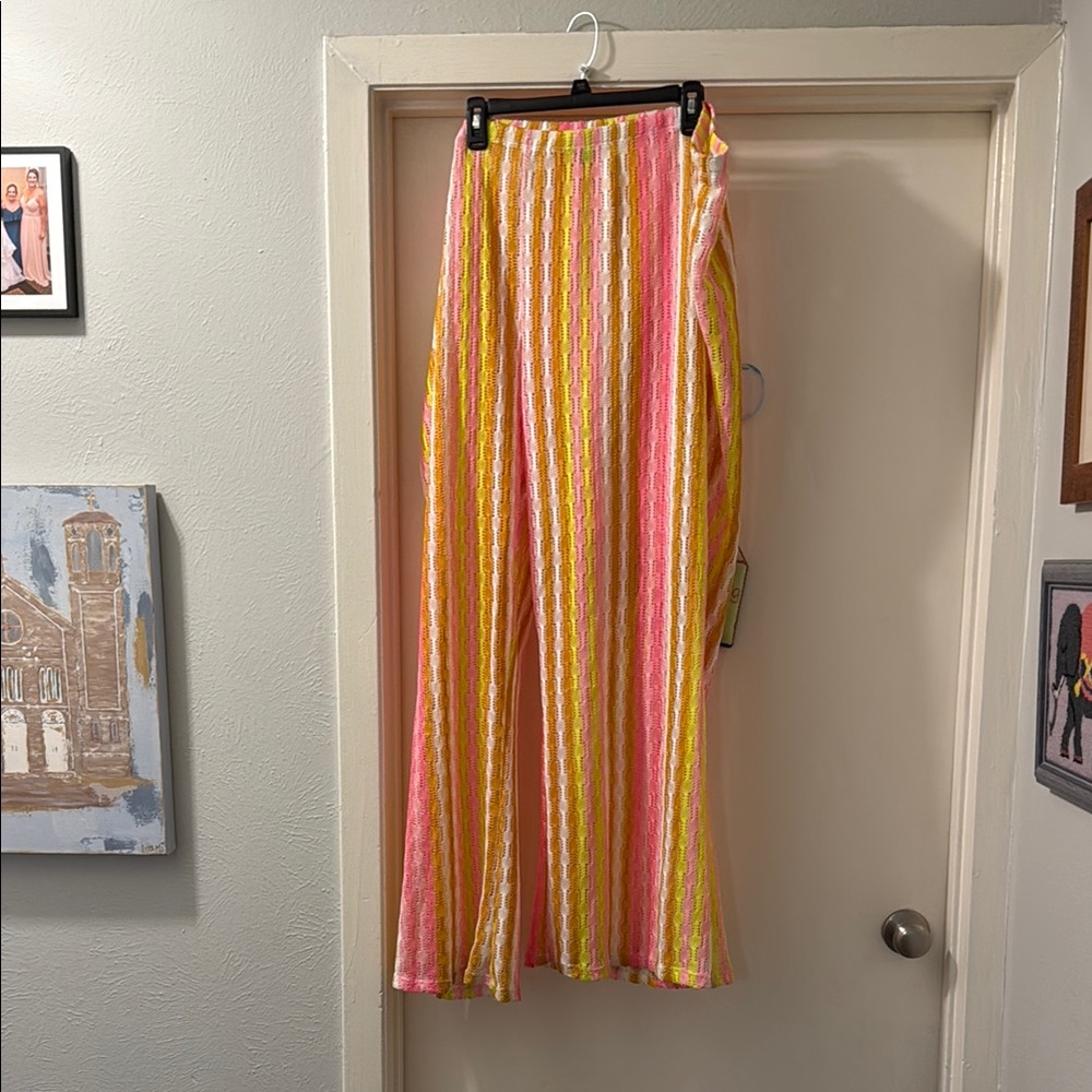 Colorful Striped Wide-Leg Pants